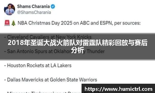 2018年圣诞大战火箭队对雷霆队精彩回放与赛后分析